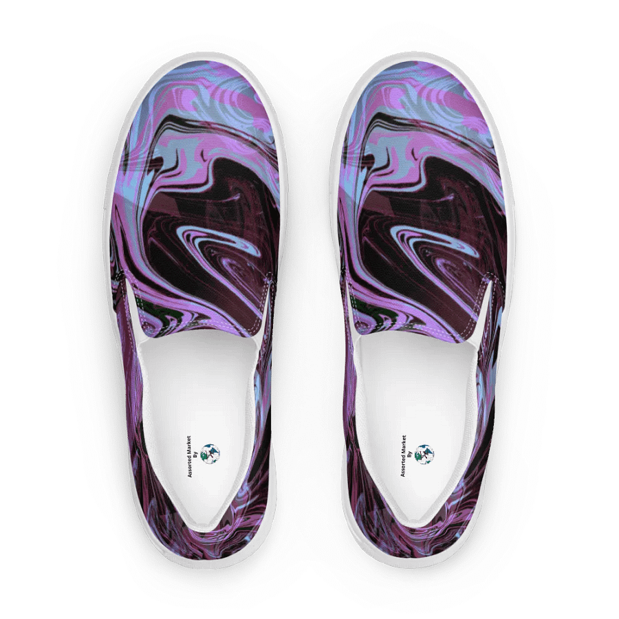 Marbled Dreams Swirl Pattern Womens Slip-On Canvas Shoes product image (2)