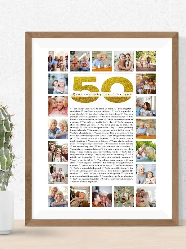 50 Reasons Why We Love You Photo Collage Canva Template product image (2)