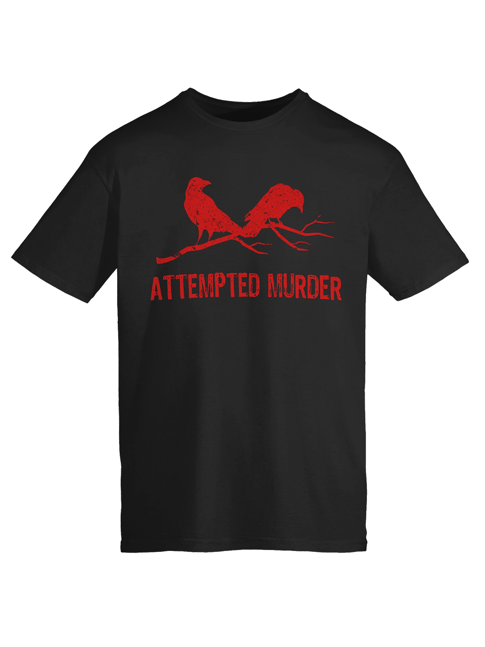 Attempted Murder Two Crows Funny Bird Pun Meme T-Shirt 1BK7 product image (1)