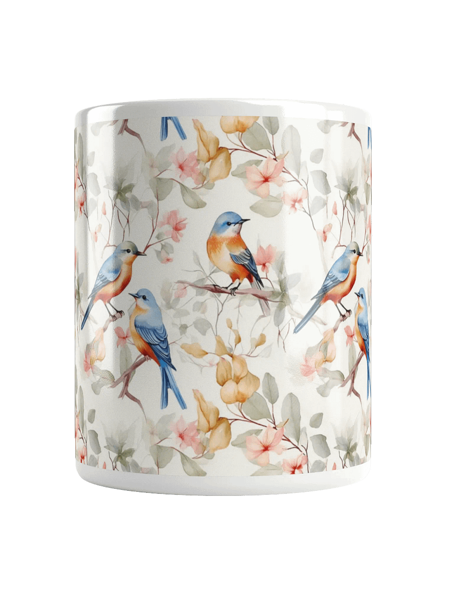 Bluebirds White Glossy Ceramic Mug by Treasure Pie product image (14)