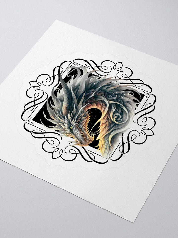 Mystical Dragon Gold and Silver Kiss Cut Stickers product image (1)
