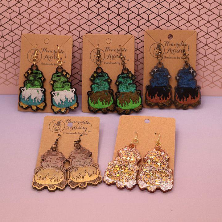 Steaming Cauldron Earrings product image (1)