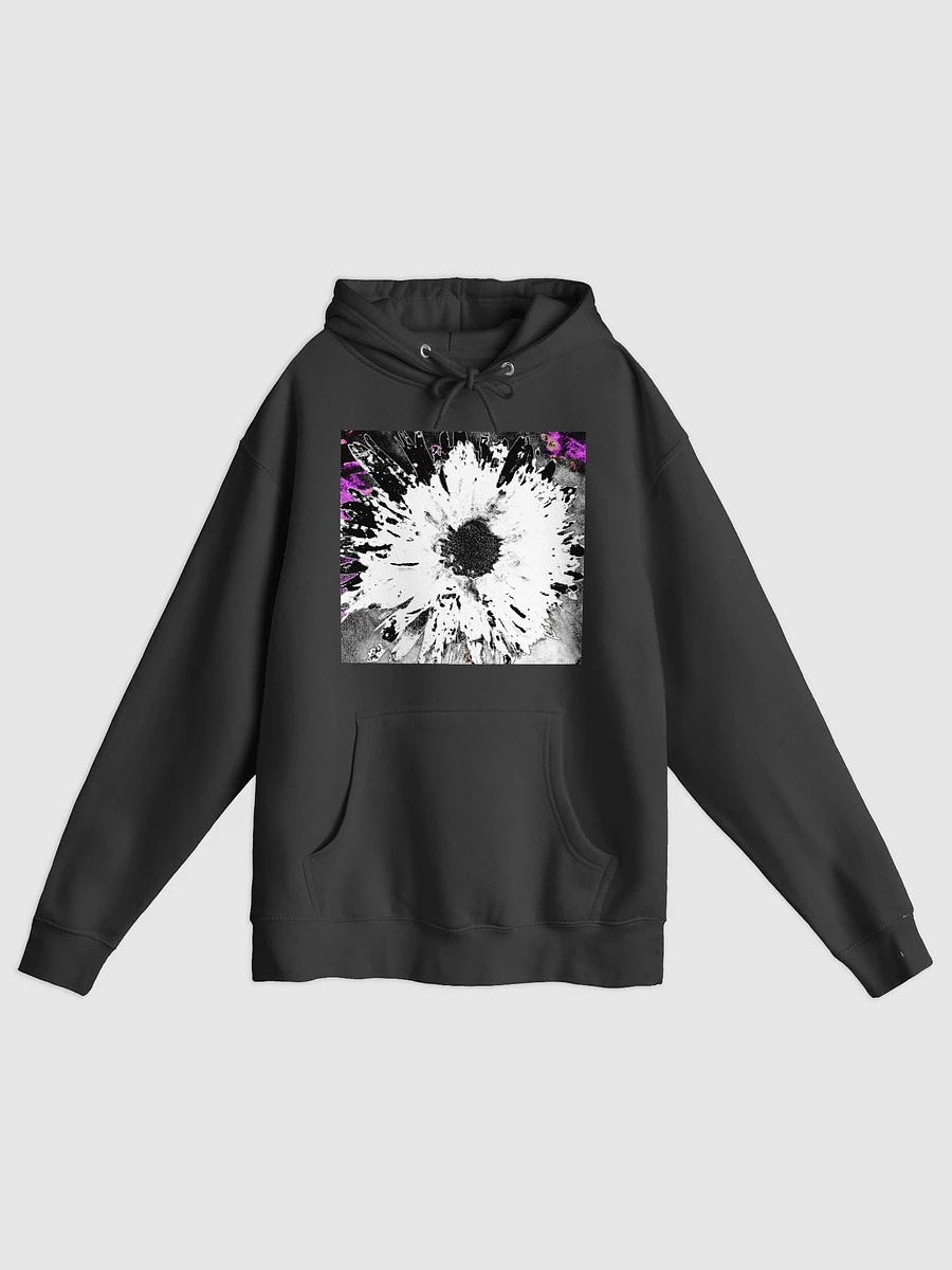 Abstract White Distressed Daisy on a Magenta and Black Distressed Background Women's Pull Over Hoodie product image (1)