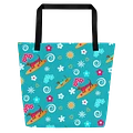 Surfing Dachshund Pattern All Over Print Tote product image (1)