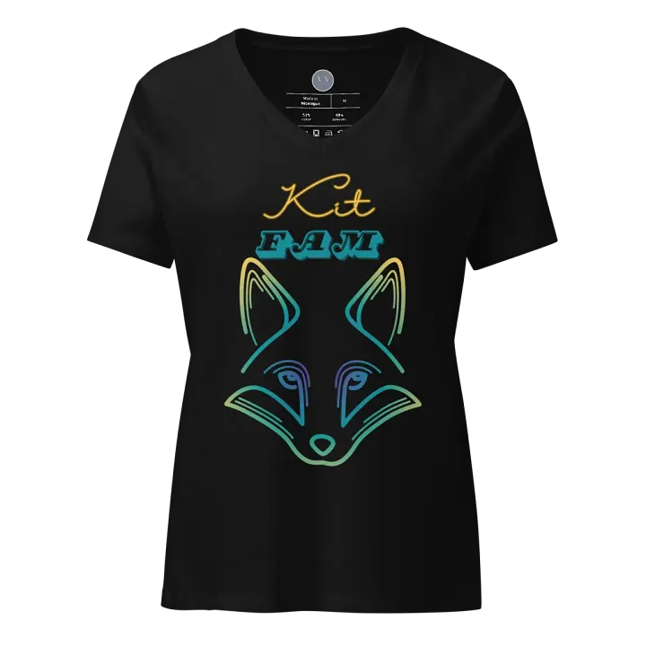 Kit Fam Fitted Fox V-Neck Tee product image (13)