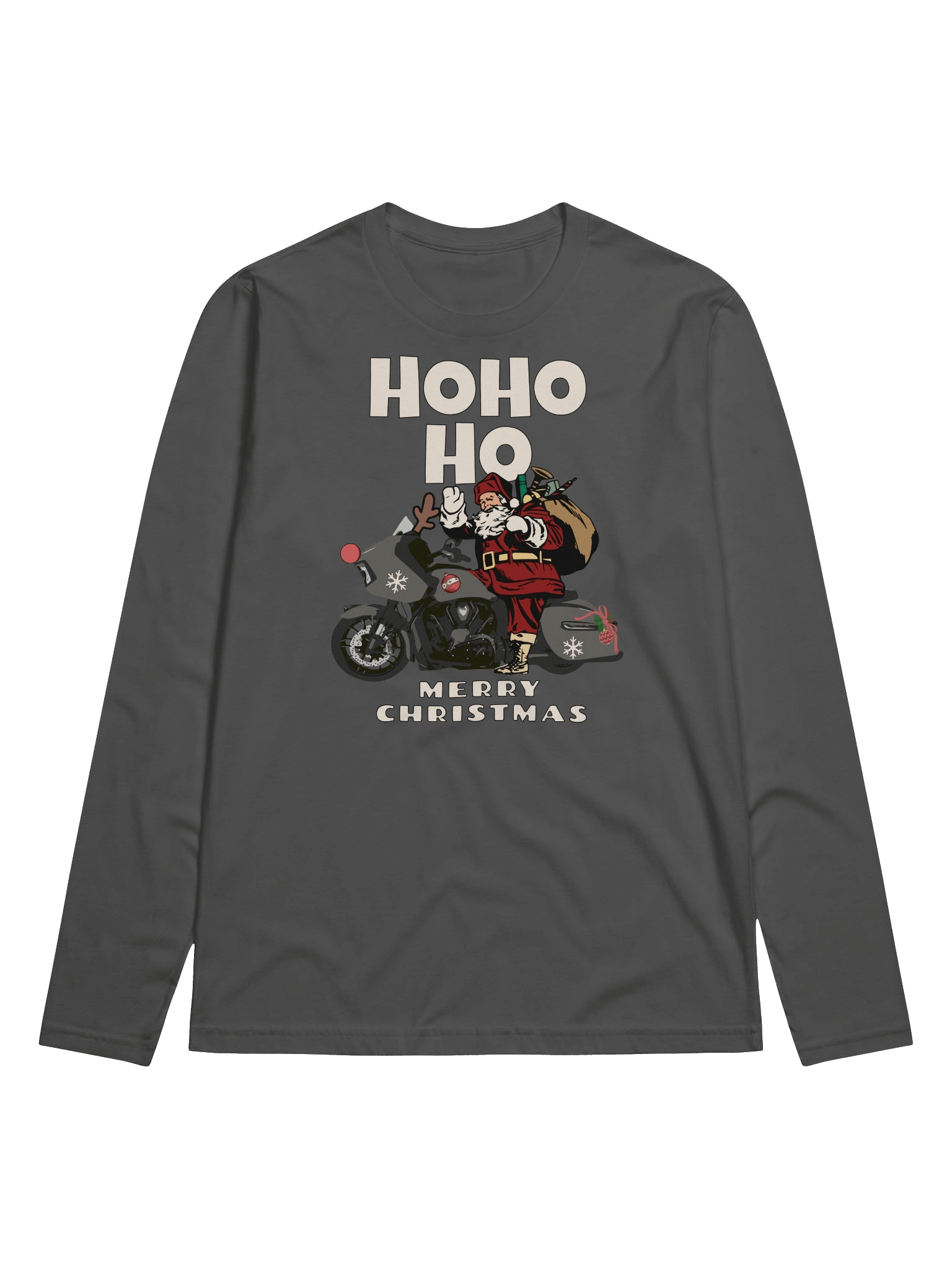 🎅 Ho Ho Ho Biker Santa Christmas Long Sleeve product image (1)