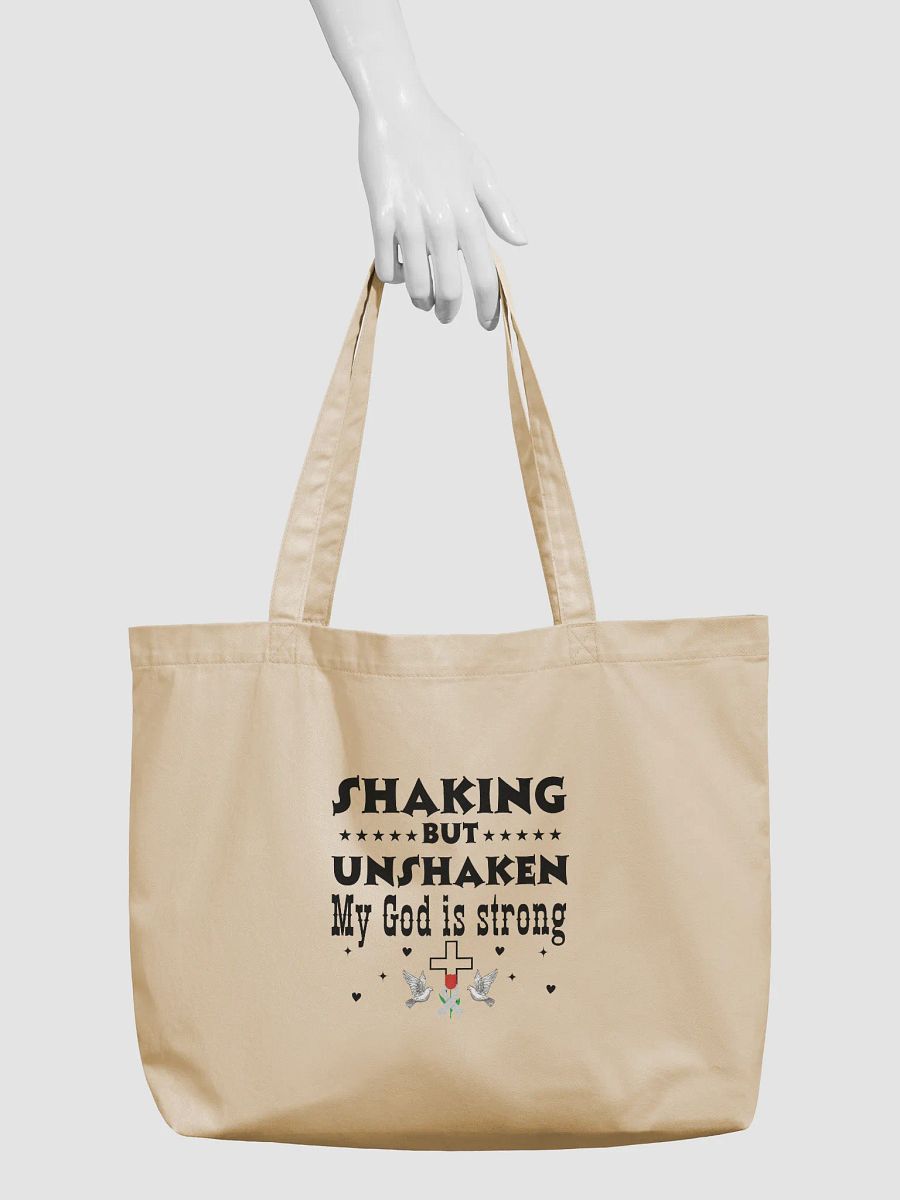 Shaking But Unshaken, My God Is Strong Parkinson Eco Tote bag - Cream product image (4)