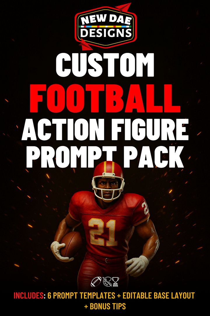 Ultimate Football Action Figure Prompt Pack | Fully Customizable 3D Character Template + Quick Insert Version + Bonus Tips product image (1)