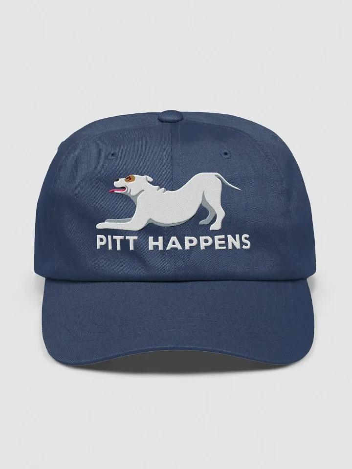 Pitt Happens Classic Dad Hat(Embroidered) of a Pitbull Terrier(White) product image (33)