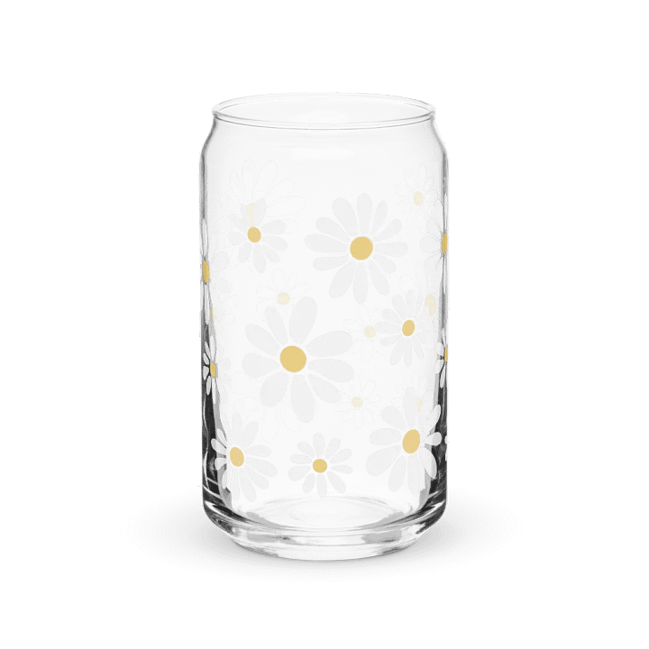 Retro Daisy Design Glass Can Cup Earthy product image (2)