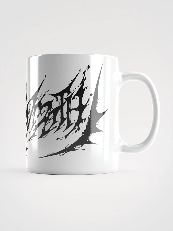 Moth Metal Mug (white mug/black logo) product image (1)