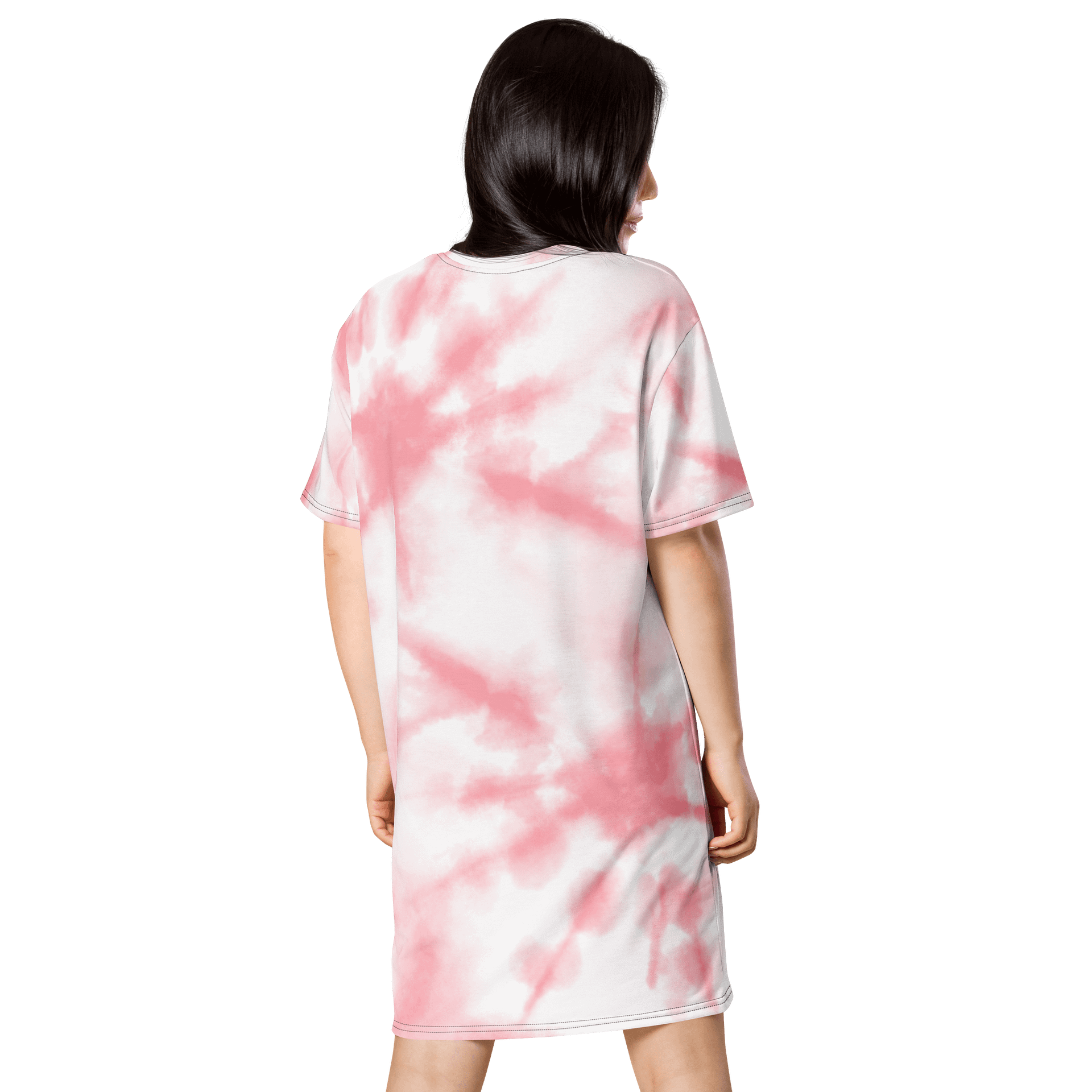 Exclusive Pink & White Tie-Dye T-Shirt Dress - Only at TDS Music product image (2)
