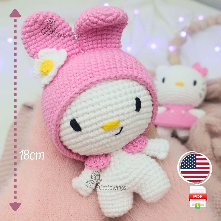 Amigurui My Melody PATTERN, Sanrio family (Digital Download) product image (1)