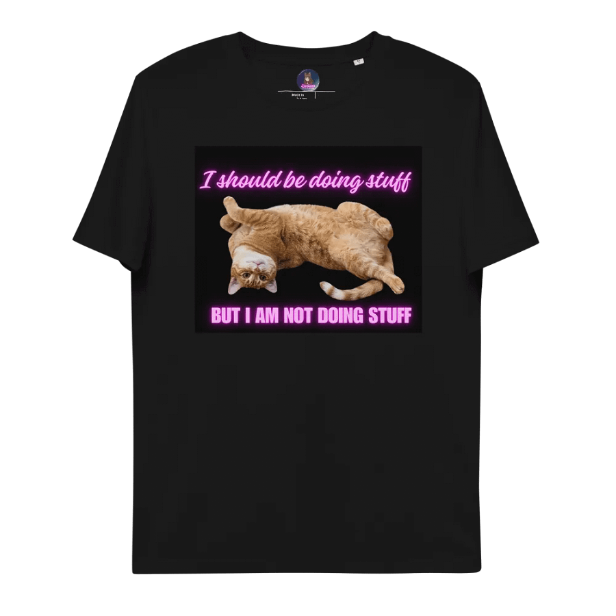 I should be doing stuff... cat shirt with logo on back. product image (6)