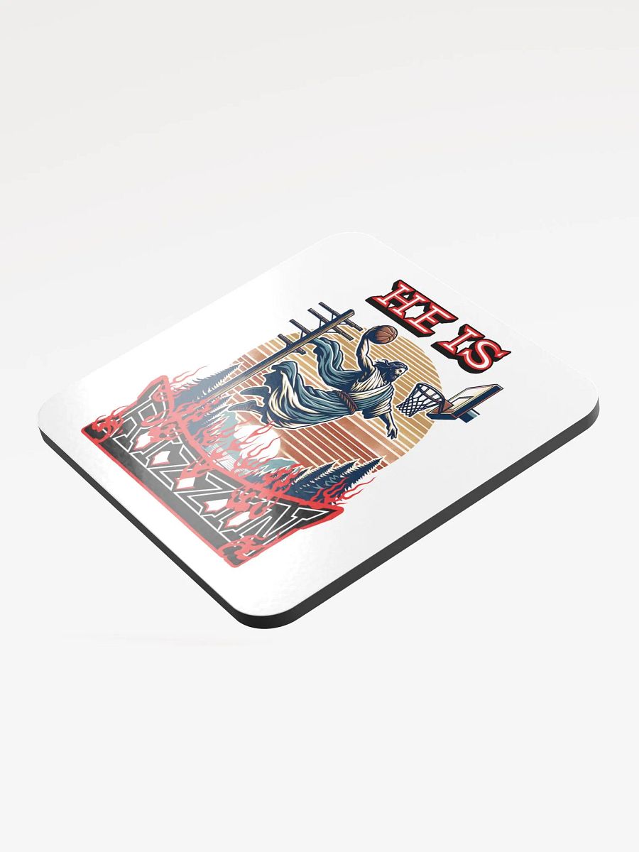 He Is Rizzin Basketball Jesus Divine Dunk Cork Coaster product image (4)