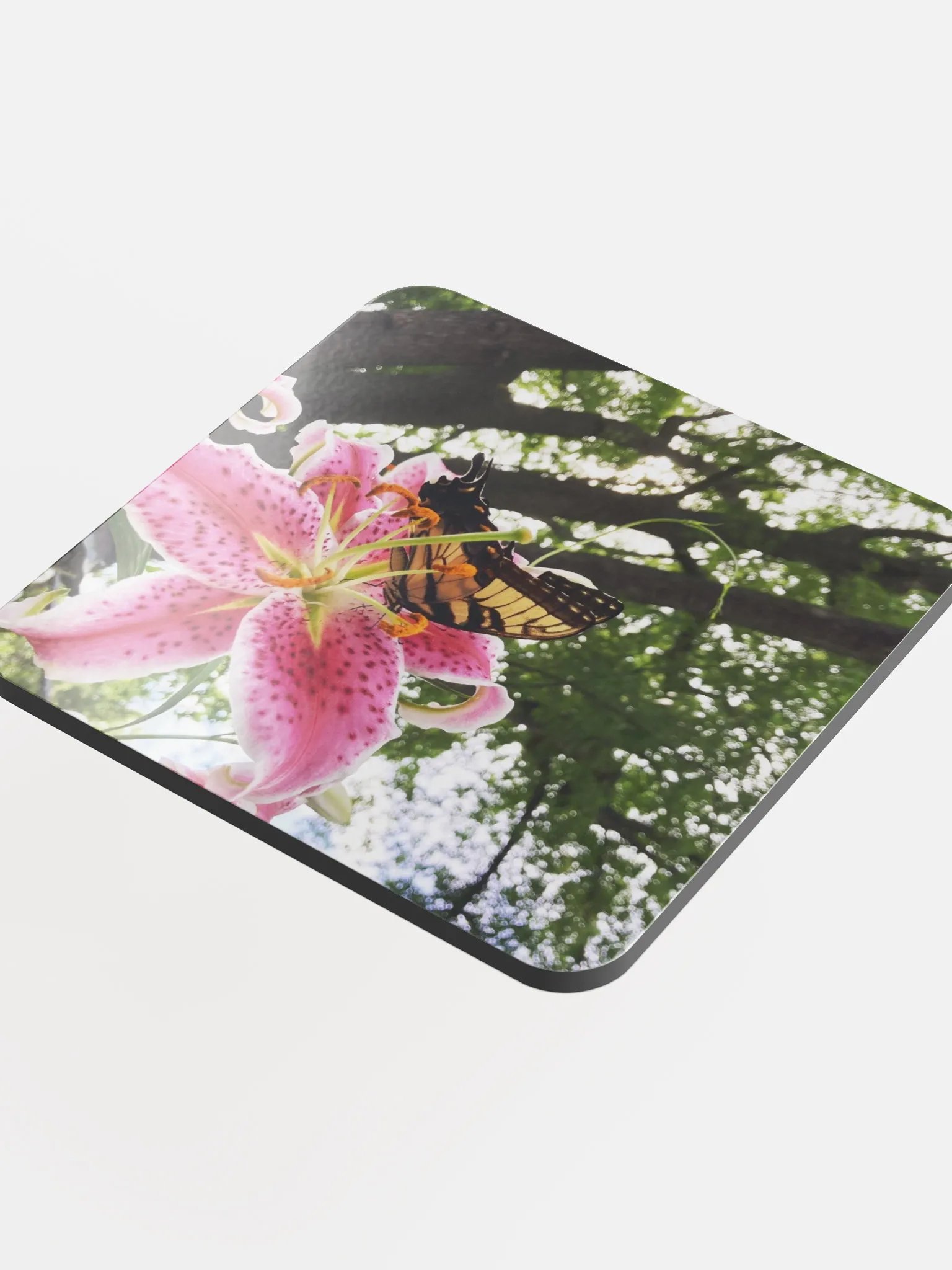 Butterfly on Pink Tiger Lily Coaster product image (4)