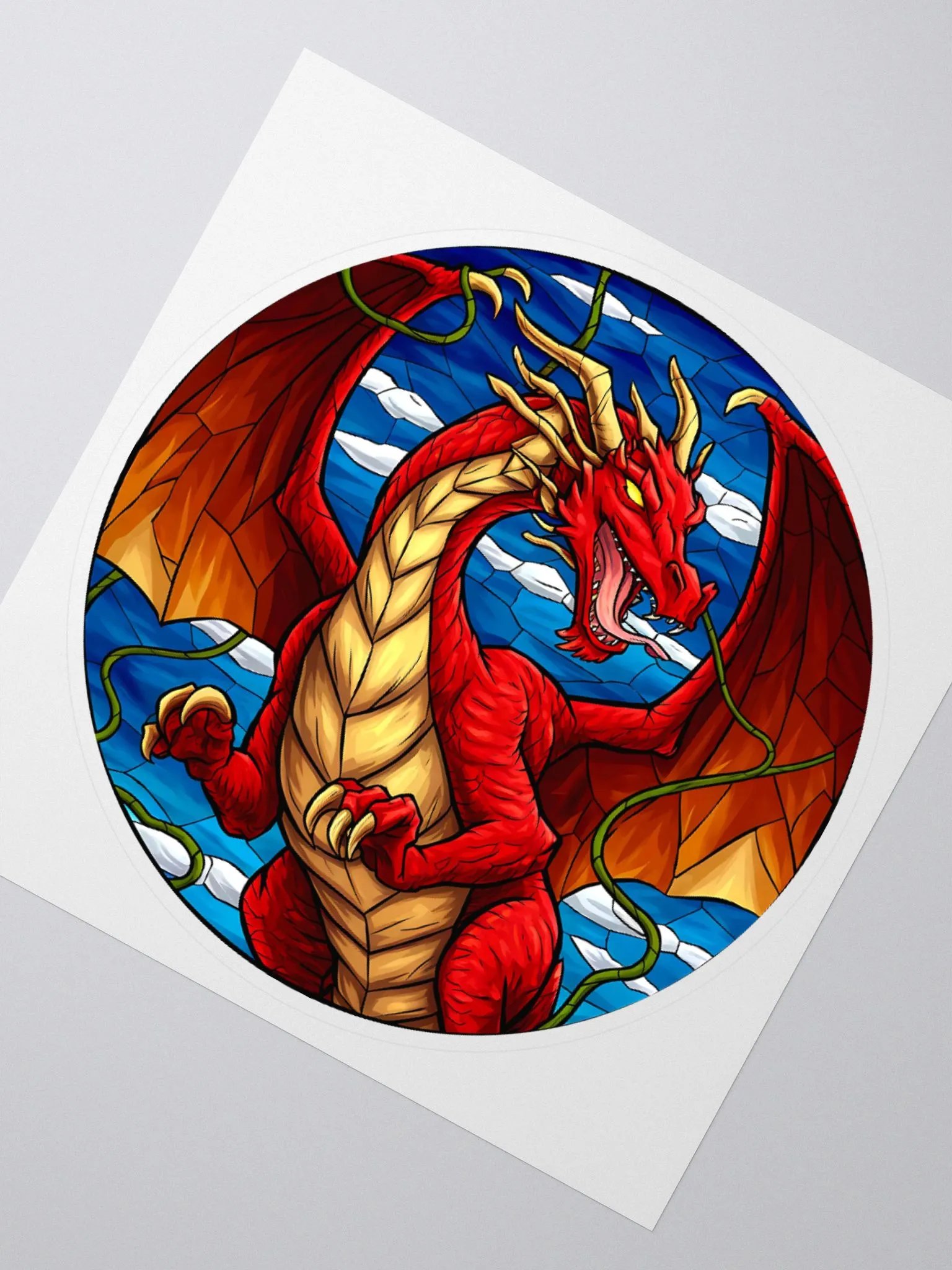 Stained Glass Red Dragon Sticker product image (2)
