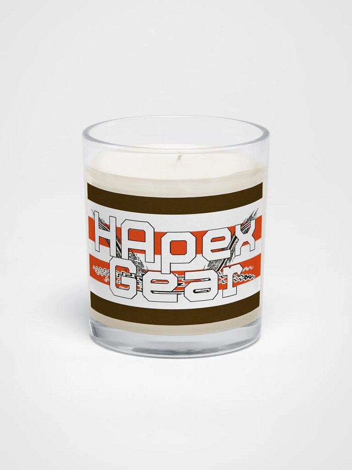 White HApex Gear Black Logo - Soy Wax Candle In A Clear Glass Jar product image (1)