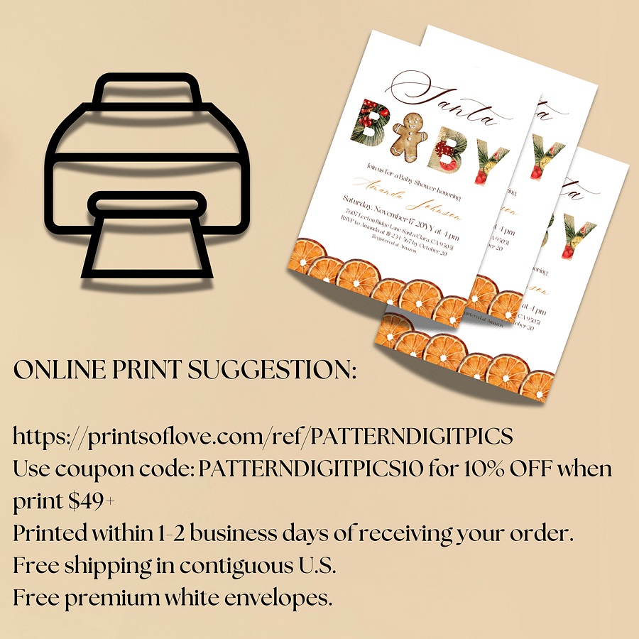 Santa Baby Shower Invitation for Christmas Themed Party, Digital Download Winter Gender Neutral Invite Canva Template product image (10)