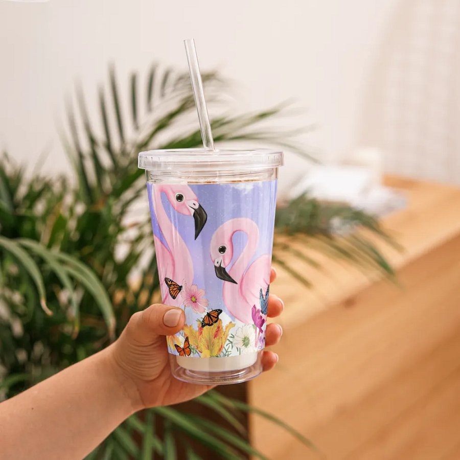 Floral Flamingo Paradise Tumbler product image (7)