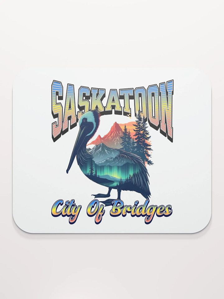 Saskatoon City Of Bridges Pelican Aurora Borealis Mouse Pad product image (1)