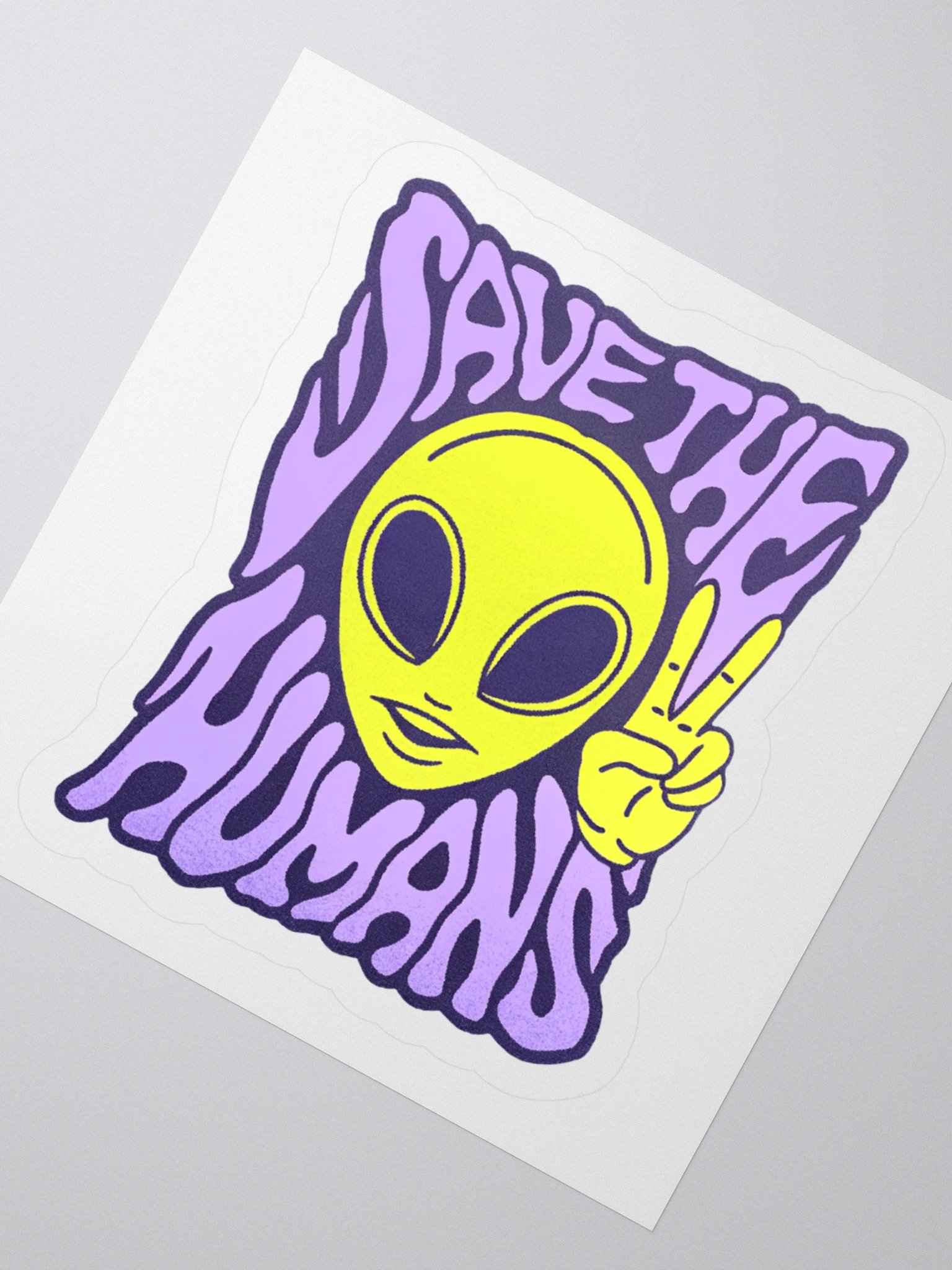 Peaceful Alien Kiss Cut Sticker product image (5)