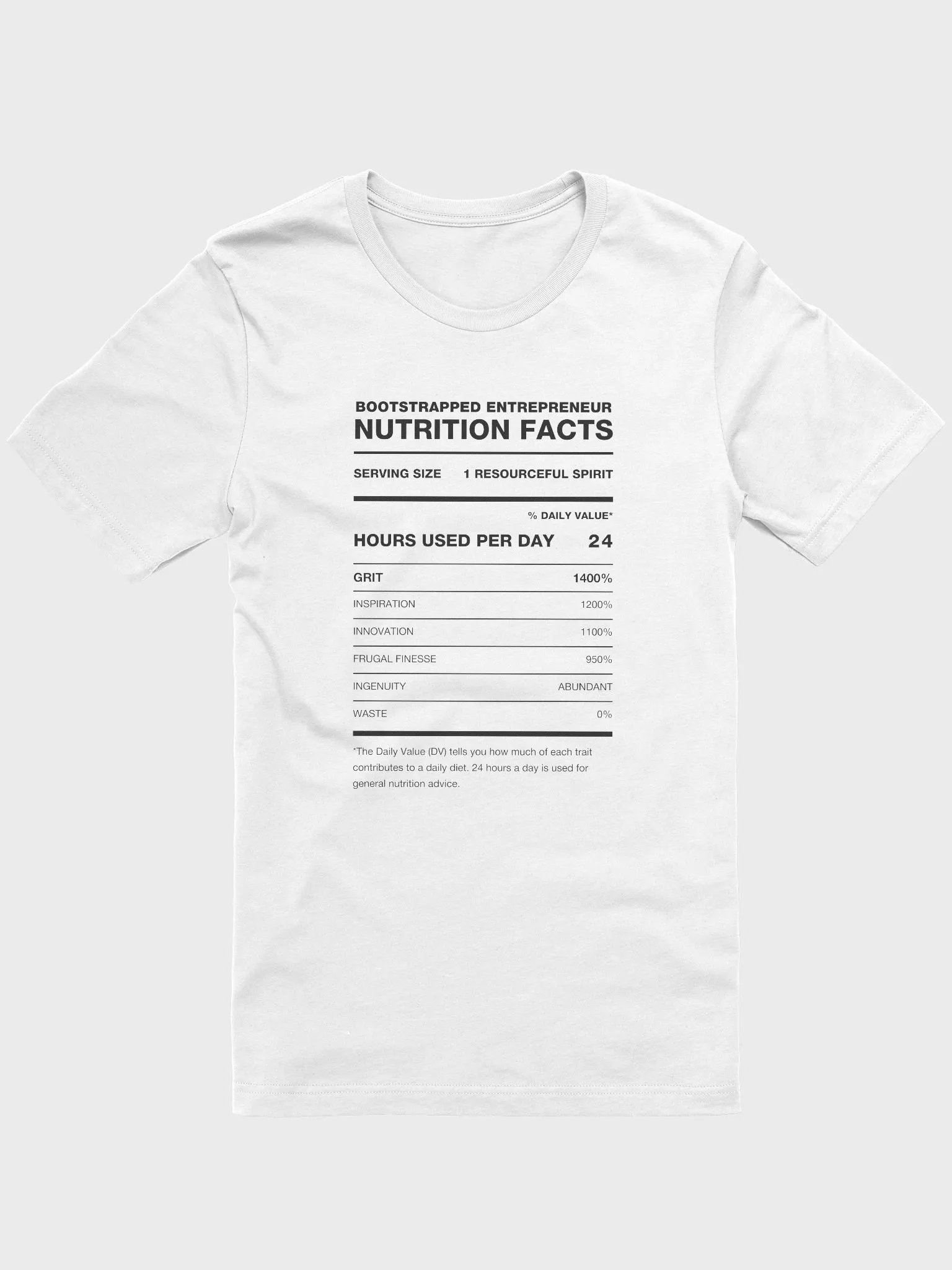 BOOTSTRAPPED ENTREPRENEUR Nutrition Facts Supersoft Tee product image (2)