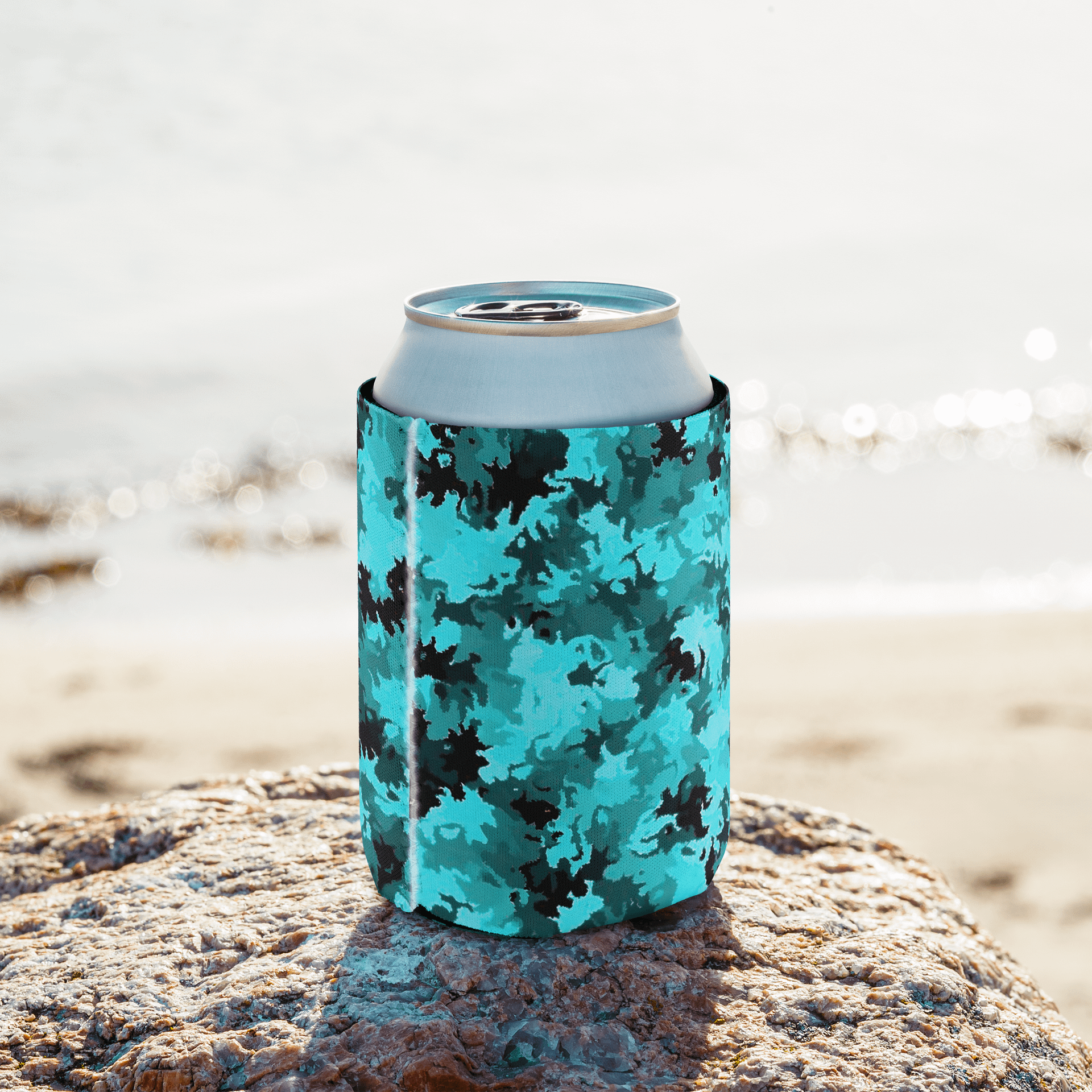 Teal Camo Can Cooler product image (9)