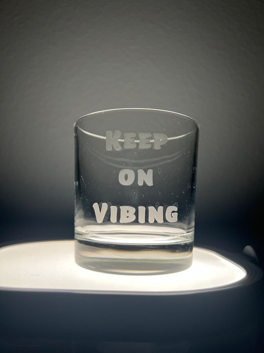 Keep on Vibing Rocks Glass product image (1)