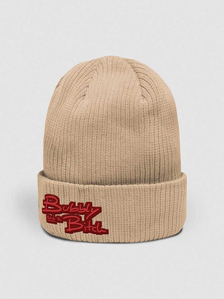Bubbly and a B*tch (cherry design) embroidered organic beanie product image (17)
