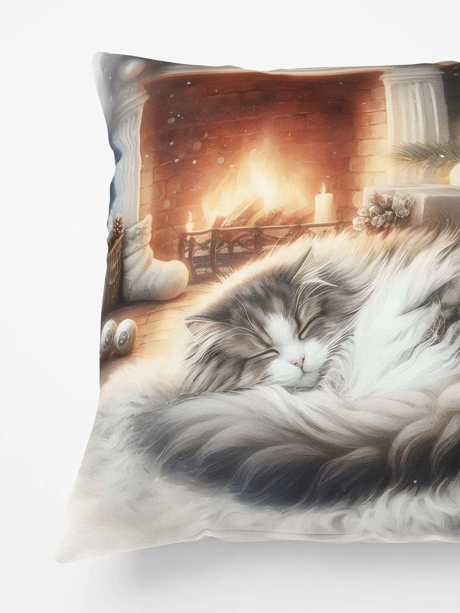 Christmas Cat by the Fireplace Pillow product image (5)