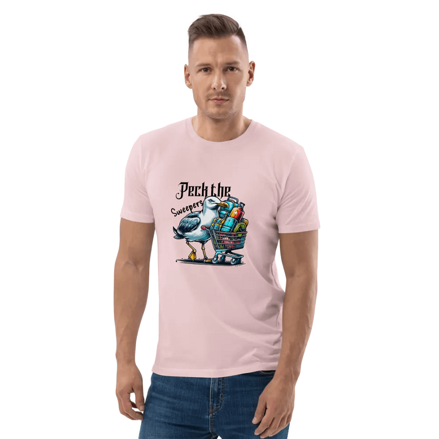 Peck the sweepers! organic cotton tee shirt. product image (390)