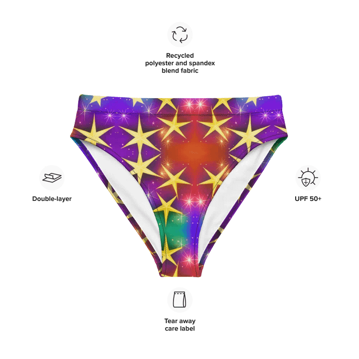 Shine Bright in Our Eco-Friendly Star Print String Bikini Top product image (2)