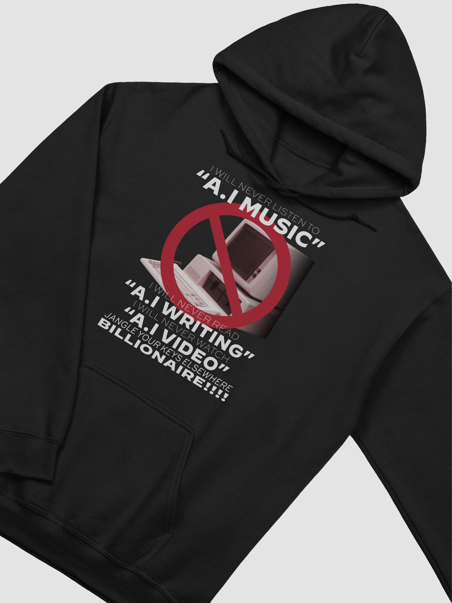 I WILL NEVER LISTEN TO AI MUSIC "HOODY" product image (3)