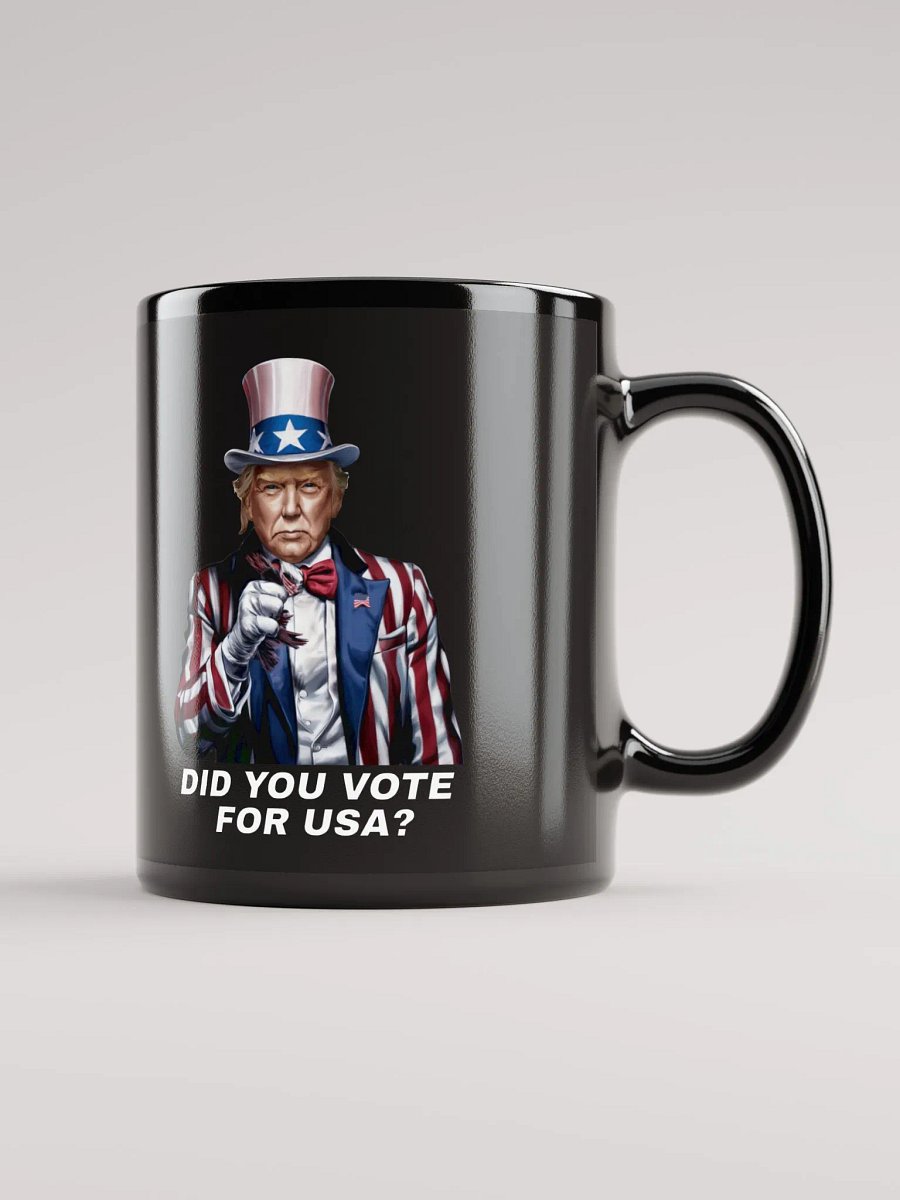 Patriotic Pointing Uncle Sam Black Mug | Donalt Trump 