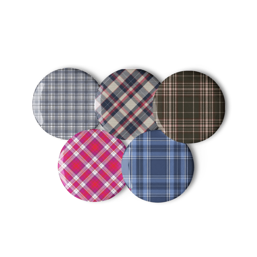 "Pretty Plaid" Pin Button Set product image (6)