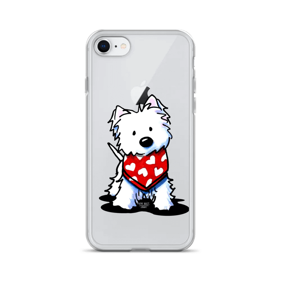 Westie Valentine Clear iPhone Case product image (1)