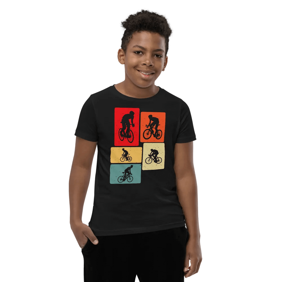 Cyclist Silhouette Youth T-Shirt product image (1)