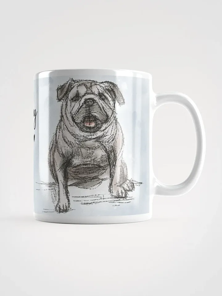 Pug Love Sketch White Glossy Mug product image (3)