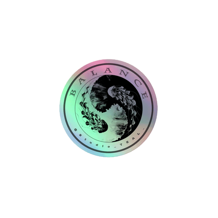 Yin-Yang Jellyfish Holographic Sticker Sheet product image (1)