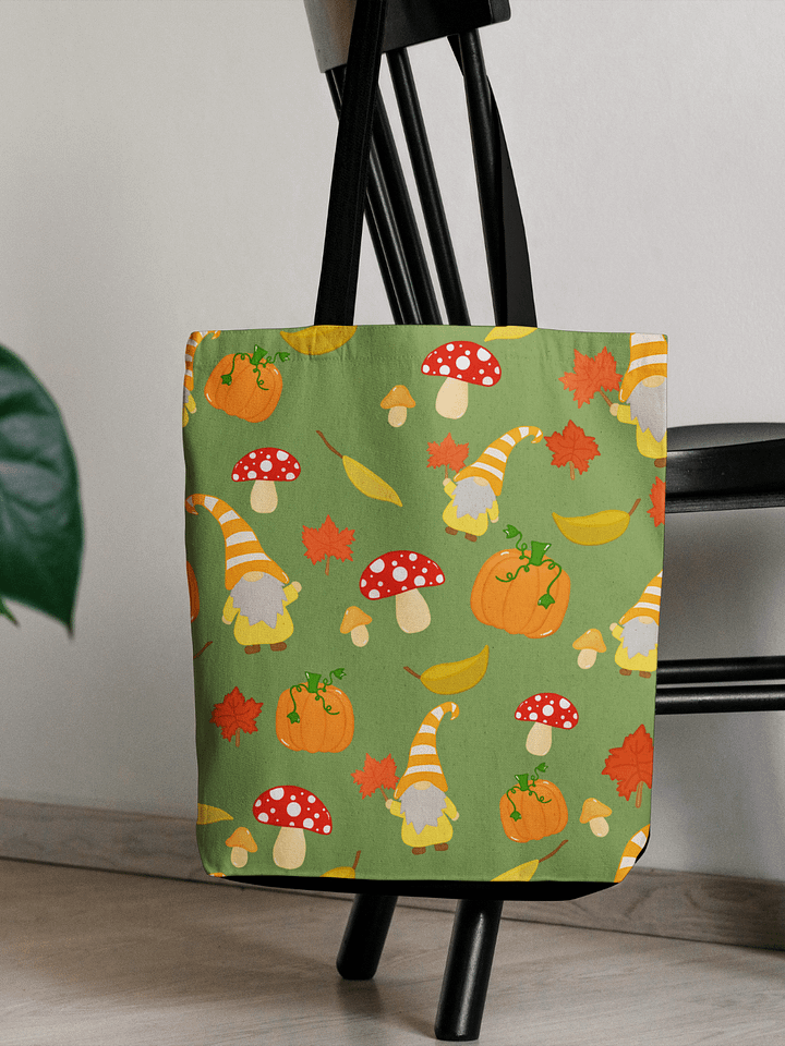 Fall with my Gnomies in Green Pattern Tote product image (1)