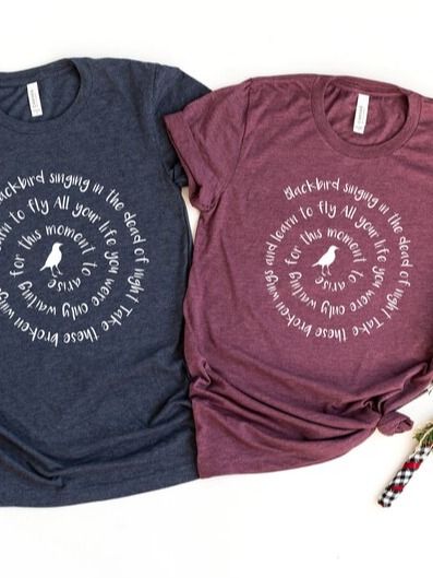 Blackbird Singing Shirt, Beatles Lyrics, Rock N Roll t shirt, The Beatles Lover, Old Style rocker t shirt, Beatles Gift product image (4)