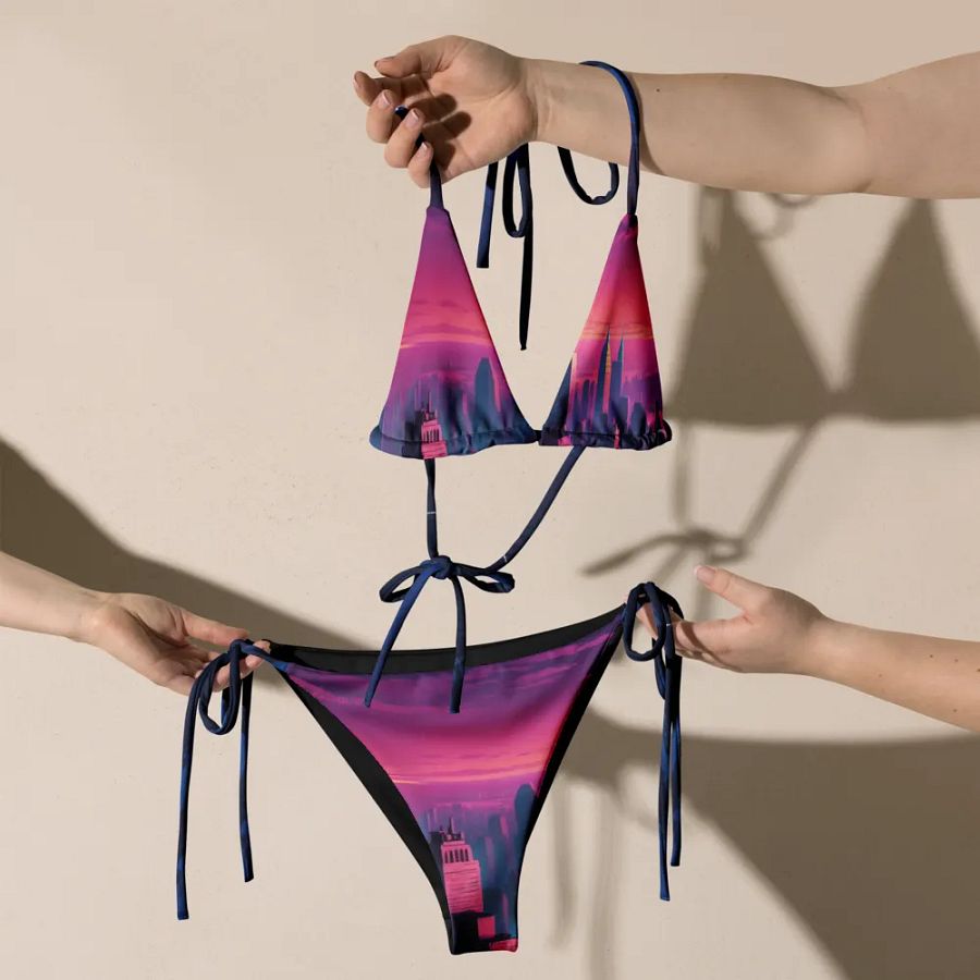 Vaporwave New York City All Over Print Bikini product image (11)