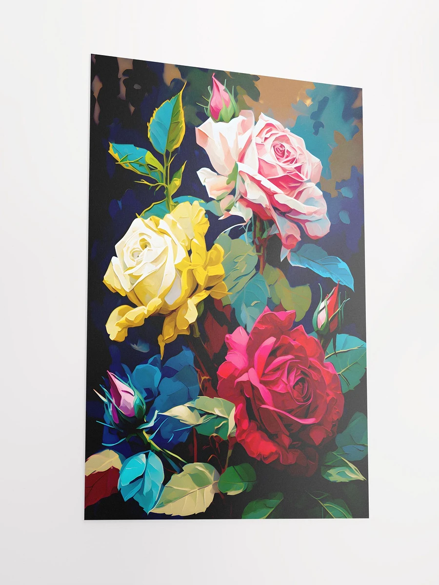 Elegant Roses in Pink Red Yellow Garden Flowers Matte Poster product image (4)