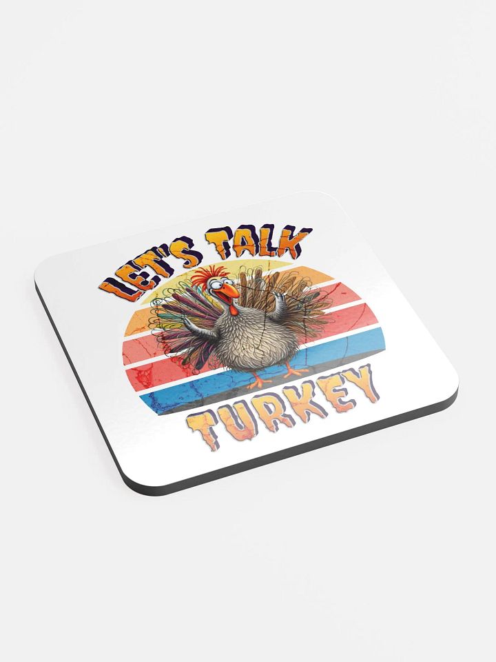 Lets Talk Turkey Cheerful Glossed Cork Coaster product image (2)