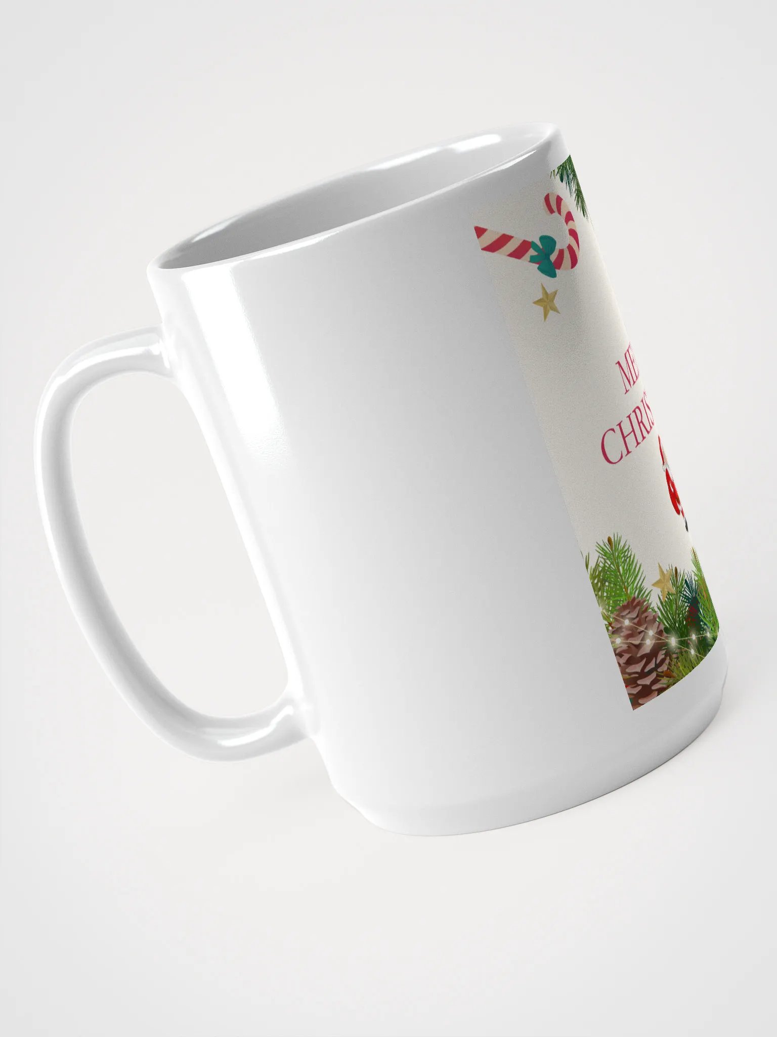 Santa's Greeting White Glossy Mug by Everlyn Riche product image (3)