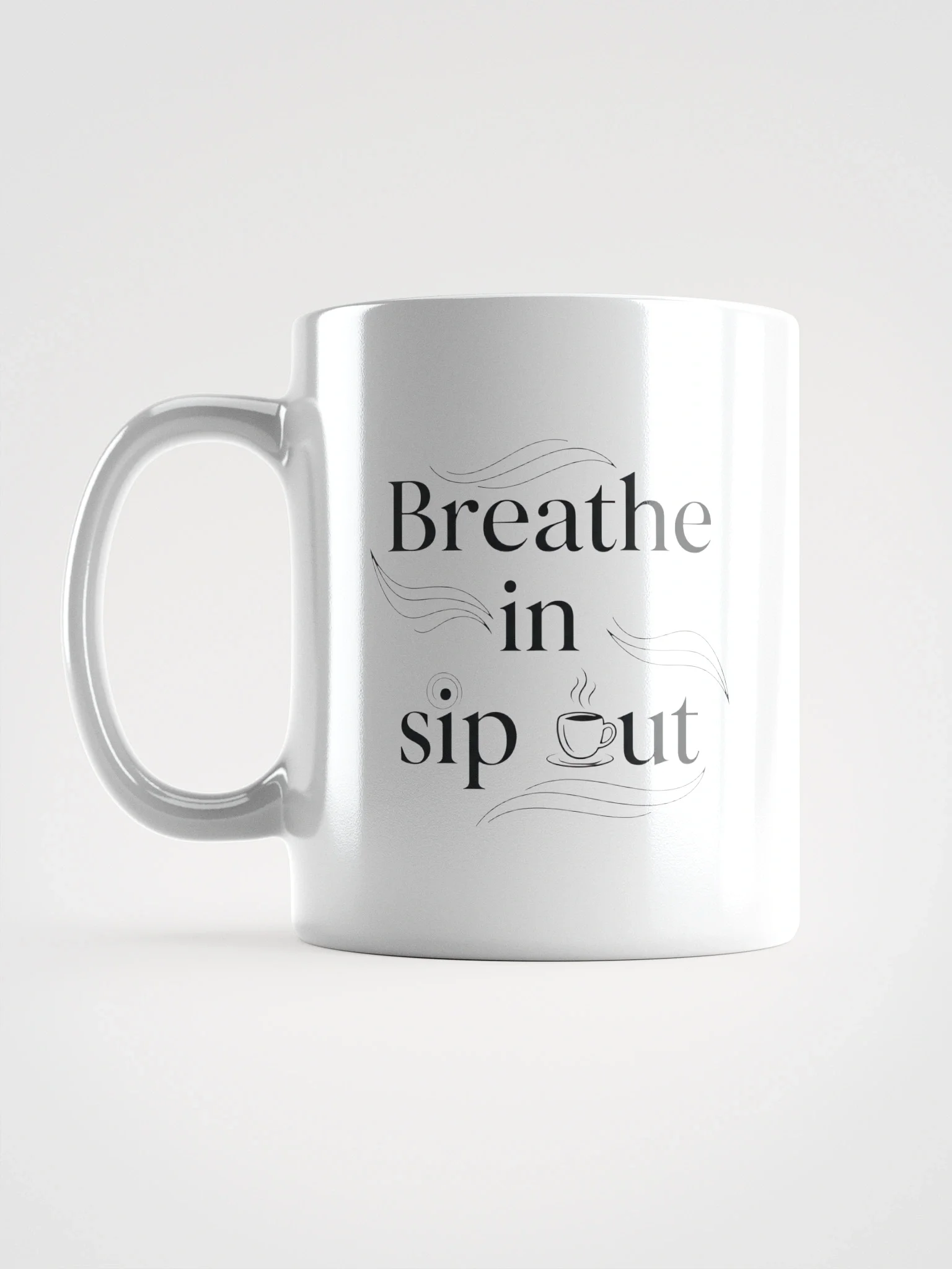 Breathe In Sip Out Mug – Inspirational Coffee Cup for Mindfulness & Relaxation, Perfect Gift for Stress Relief Lovers product image (1)