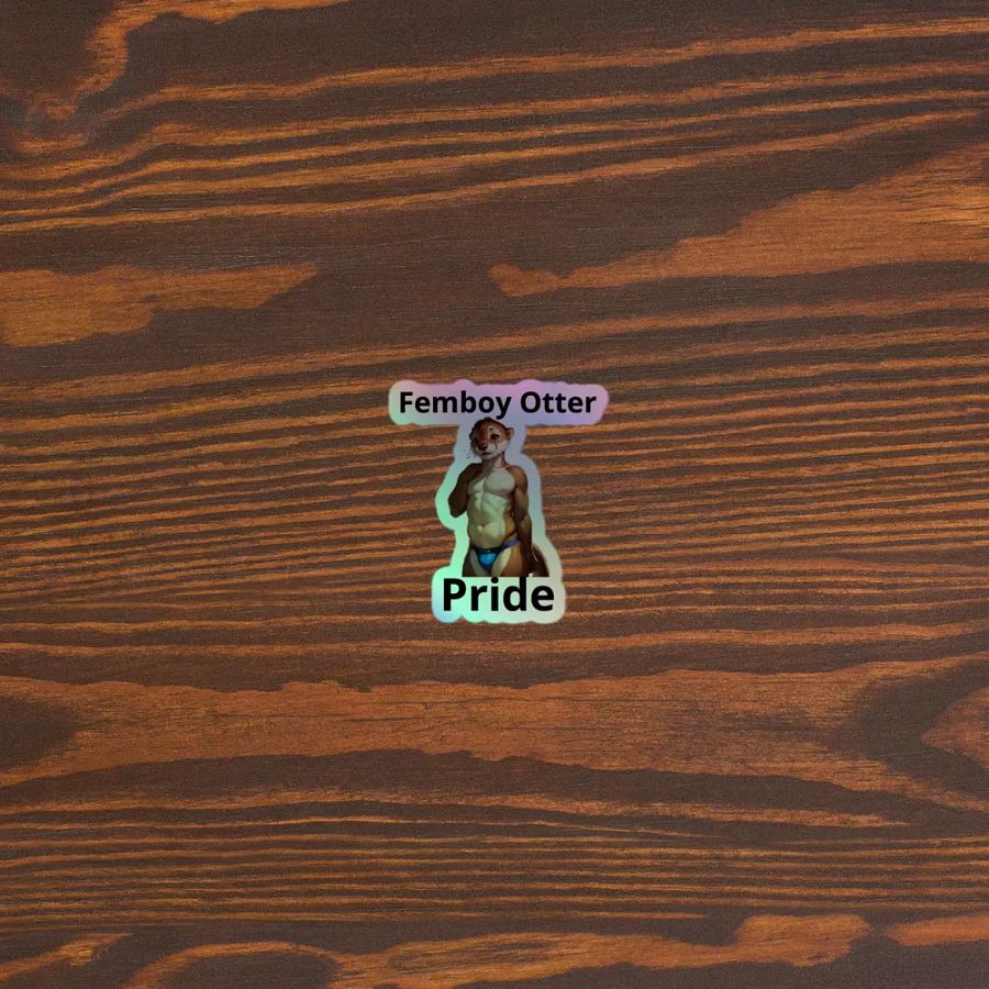 Femboy Otter Holographic Sticker product image (5)