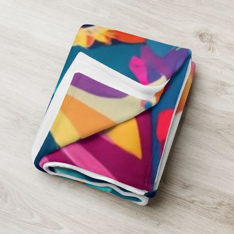 Pretty Floral Fox Face Throw Blanket product image (7)