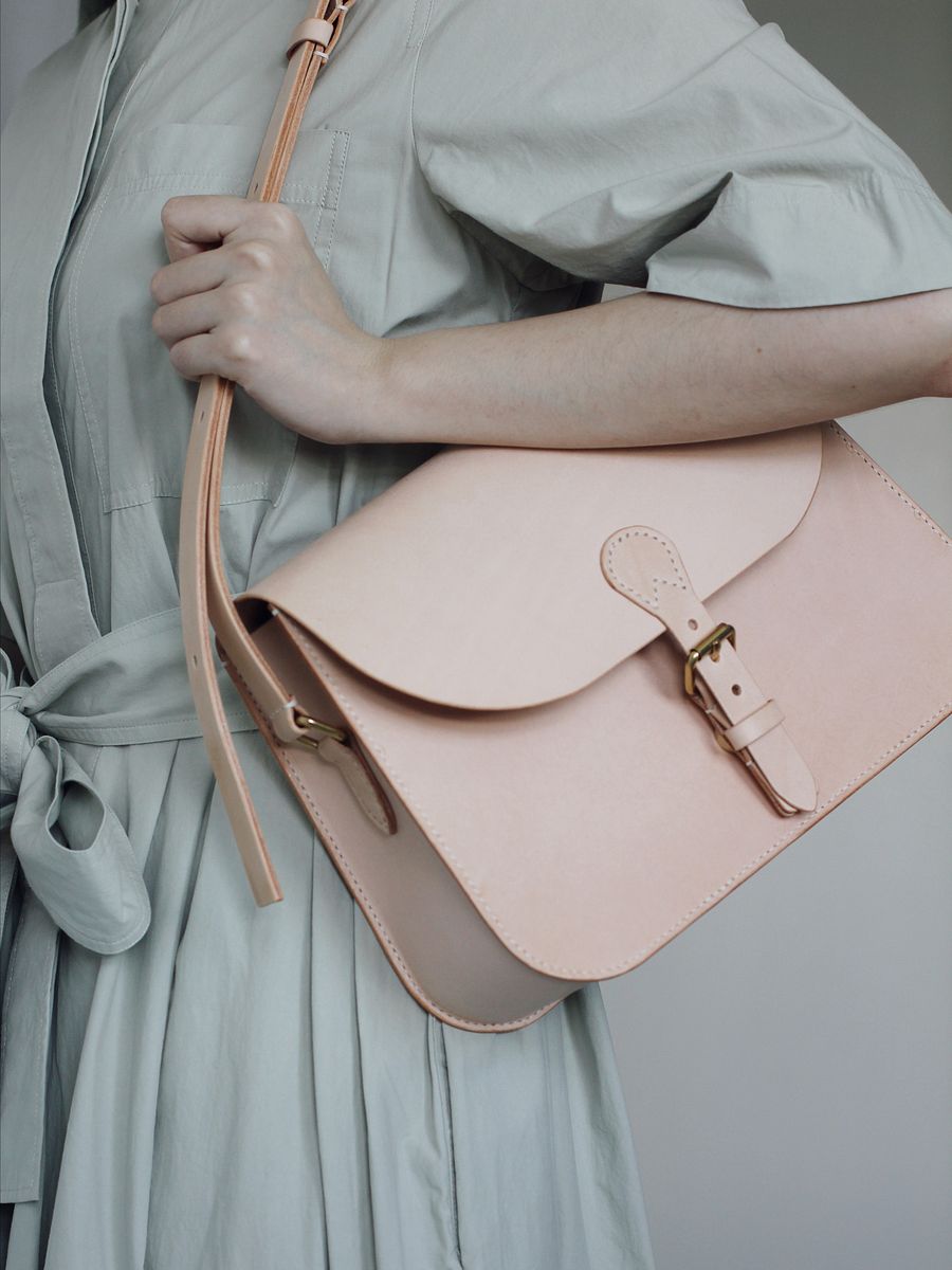 SAMPLE SALE - Vegetable Tanned Leather Saddle Bag in Natural product image (6)